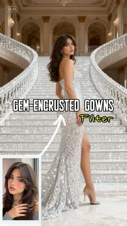 Gem-encrusted gowns
