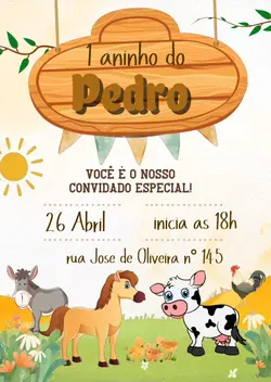convite fazendinha