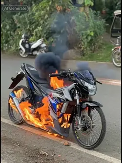 motorcycle burning 