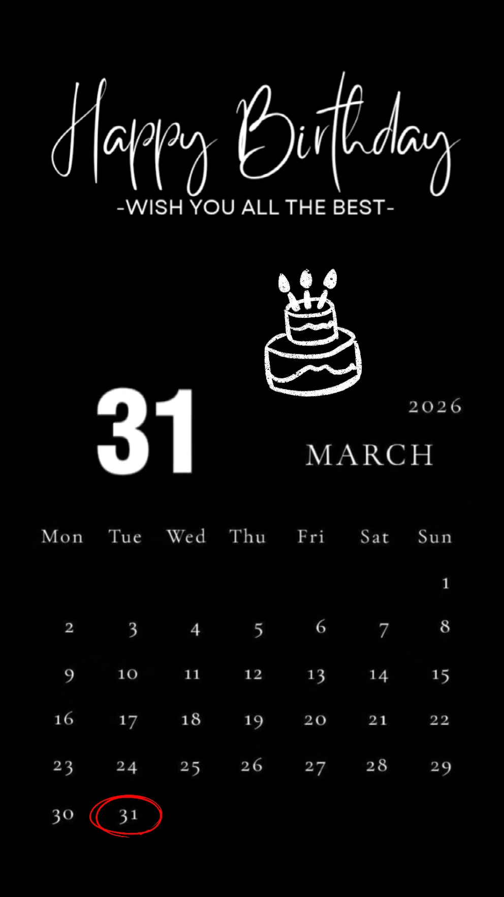 Anniversaire 31 mars