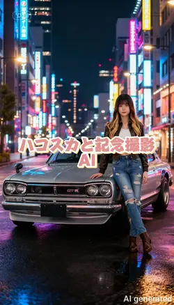 ハコスカと記念撮影 AI