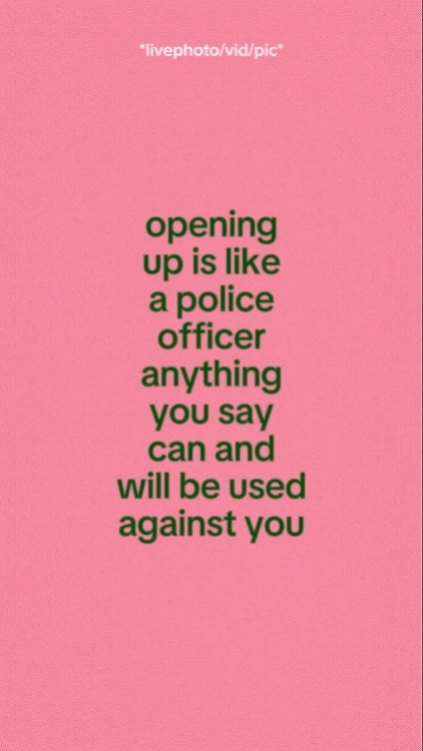 opening up is like a