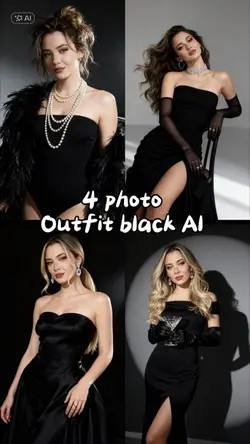 4 photo outfit black