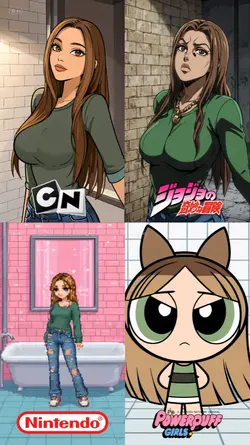4 cartoon girl ai