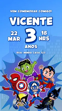 CONVITE HERÓIS BABY