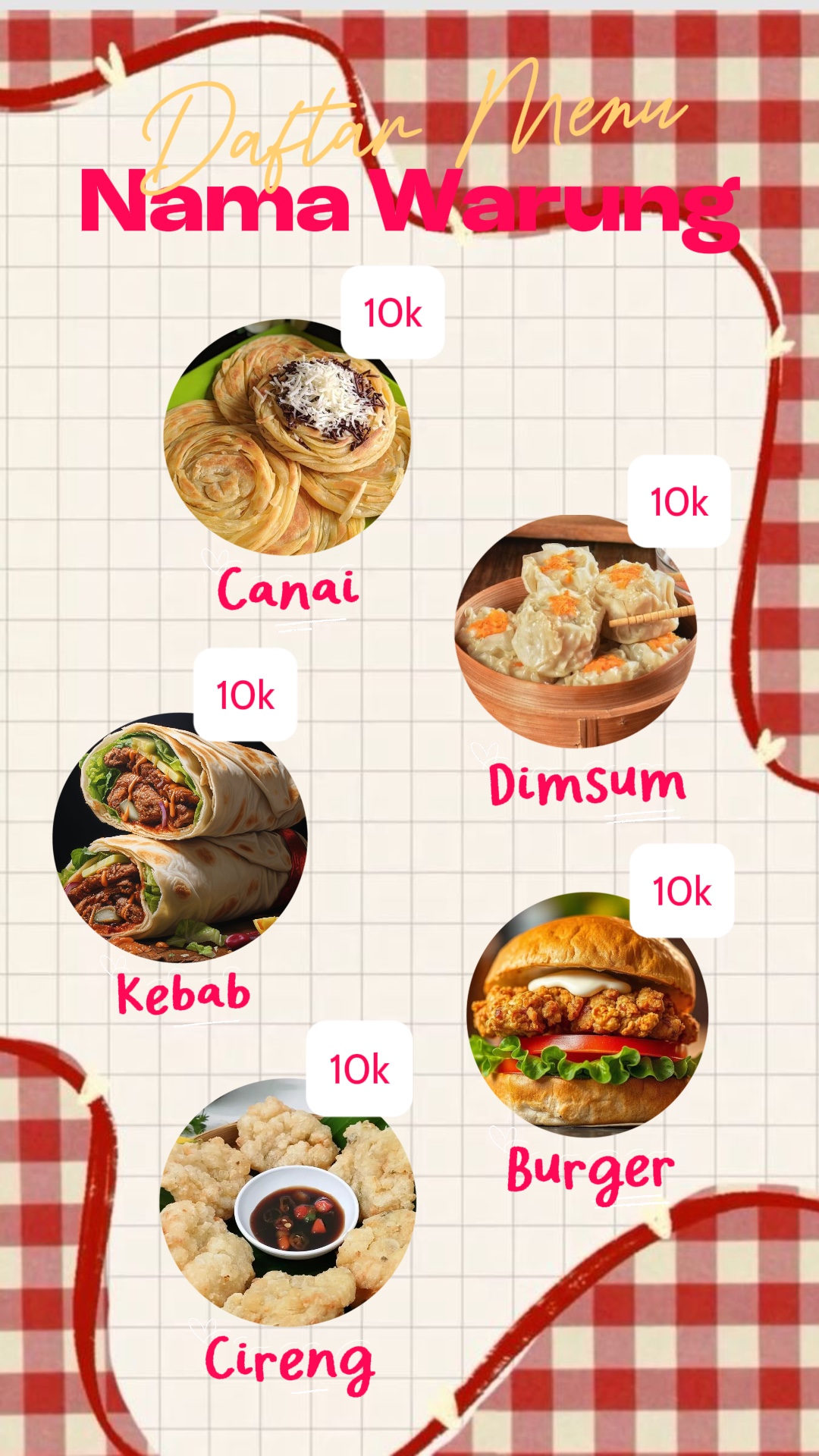 Menú Daftar Jualan