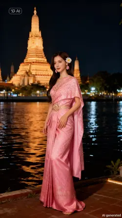 ชุดไทยสีชมพู ai