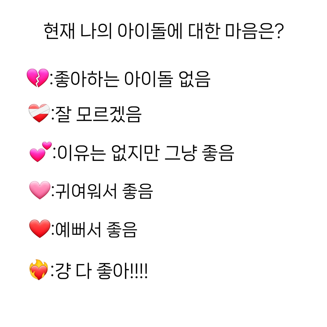 현재 나의 아이돌에 대한 마음은?