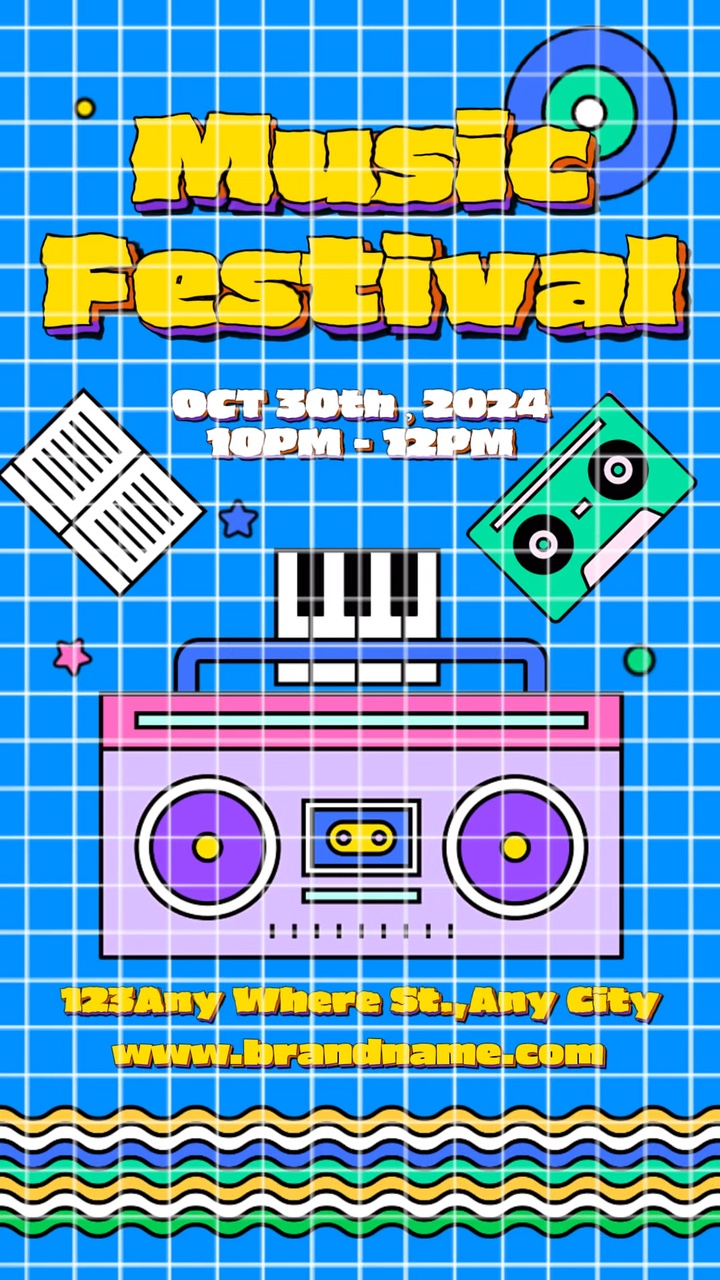 Pop Art Style Musikfestival IG reel
