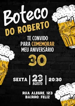 Convite Festa mascul