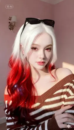 AI albino red hair