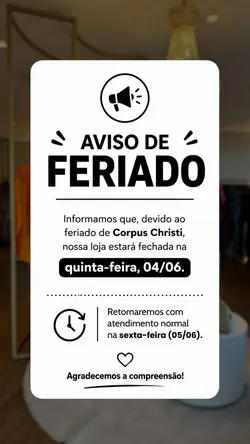 aviso de feriado
