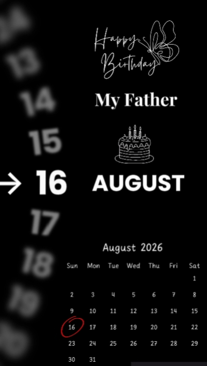 Hbd dad 16 august 