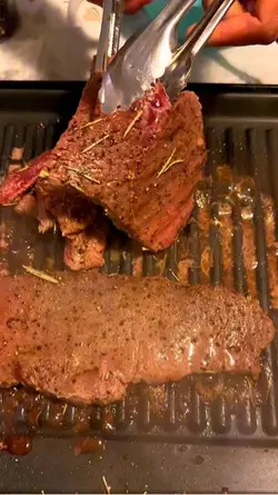 Juicy hot beef stea