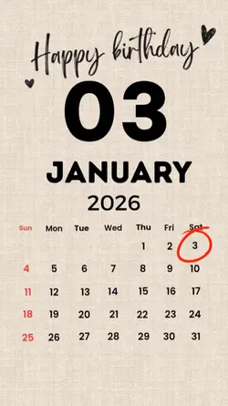 HBD 03 JANUARY 