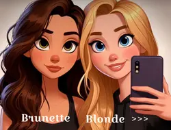 Brunette and blonde