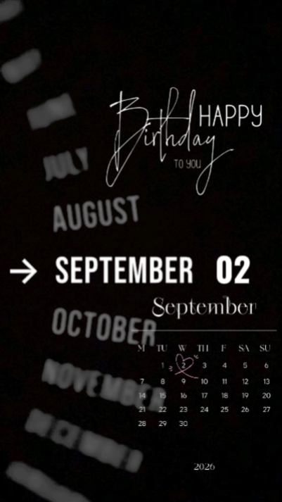 Feliz cumpleaños 02 de septiembre de 2026
