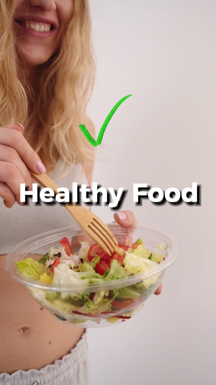 Comida saudável Exibição de produto Contraste Estilo TikTok