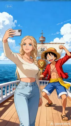 selfie with luffy