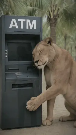 Sư tử và atm 