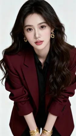 AI red blazer outfit