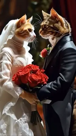 Cat wedding ai funny