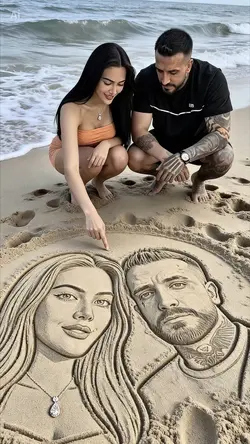 Couple sand portrait