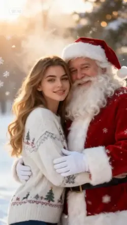 santa Claus hug 