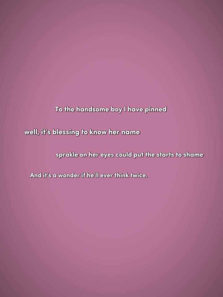 to handsome boy