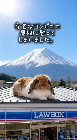 有名なコンビニの屋根の上