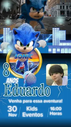 convite Sonic 