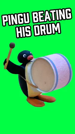 PINGU BEATING A DRUM