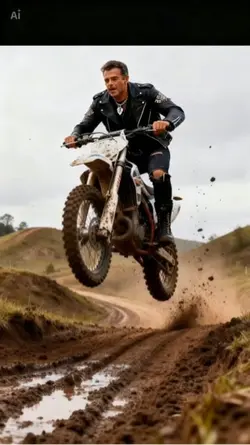 na trilha de moto