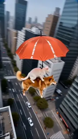 flying cat and dog