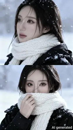 AI ghép ảnh tuyết 