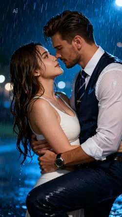 couple rain romantic