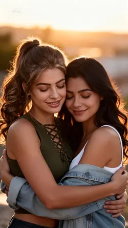 Hugging best friends