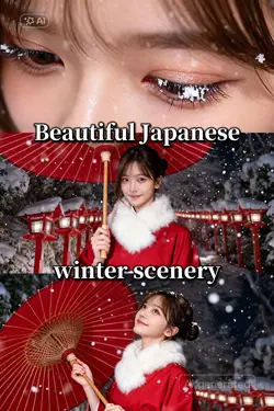 Japanese winter 雪三分割