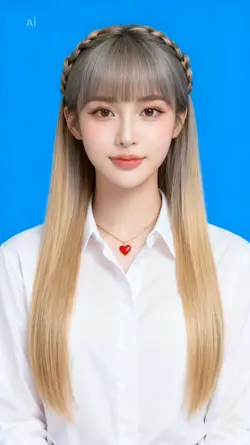 pas photo latar biru