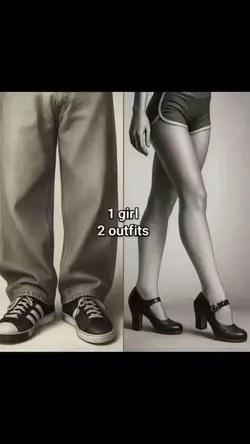 1 girl
2 outfits 