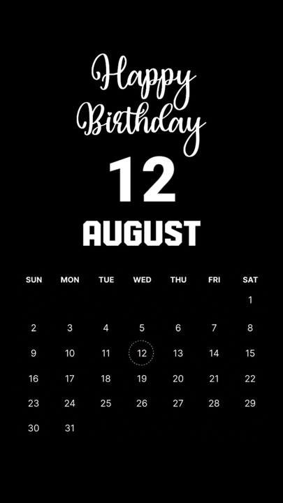 CUMPLEAÑOS 12 DE AGOSTO