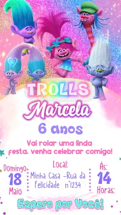 Trolls Convite