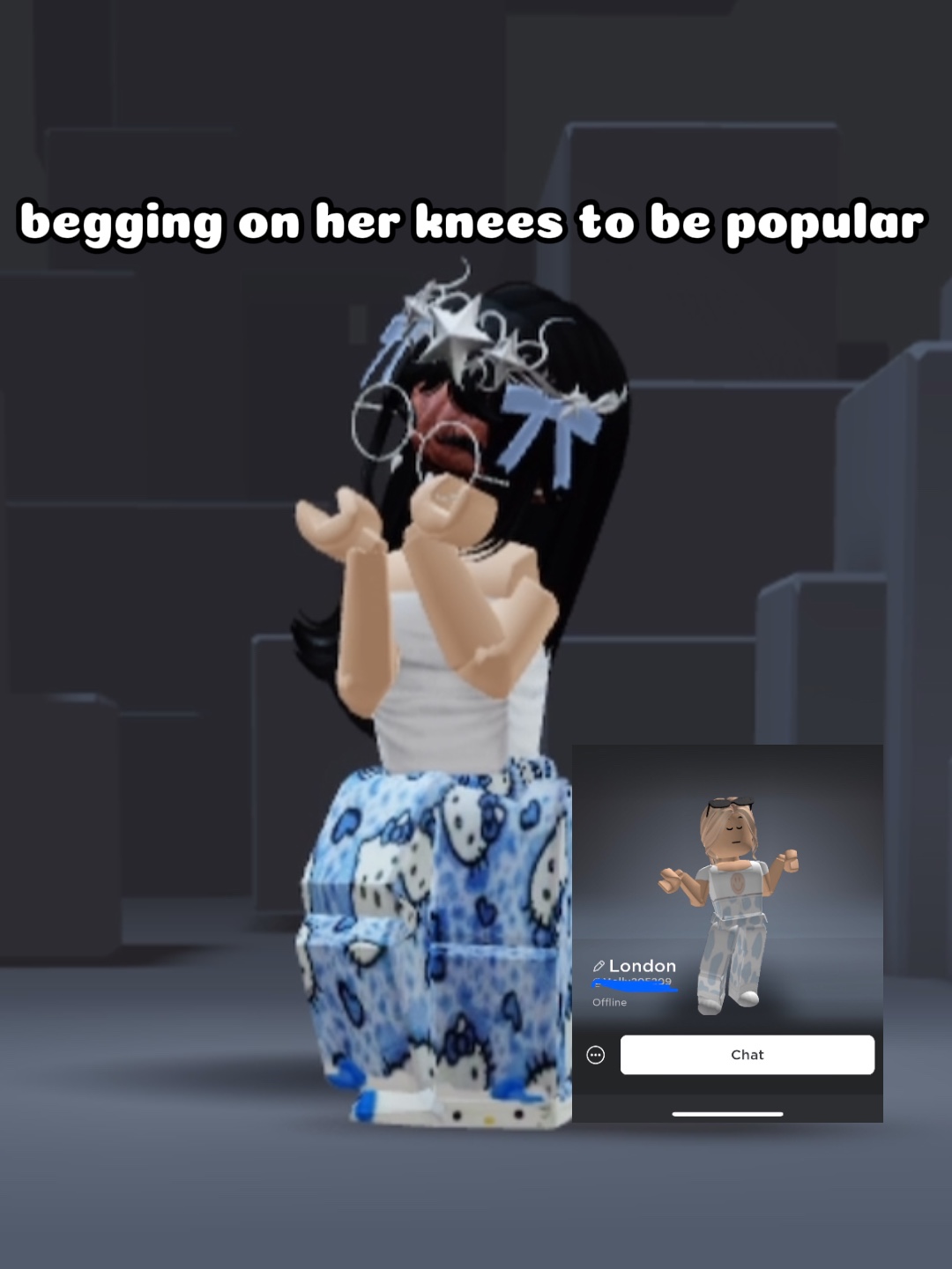 BEGGING ON HER KNEES