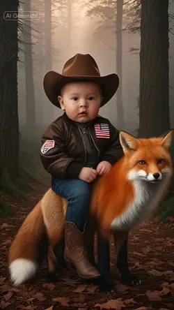 baby riding fox ai