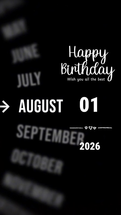 Feliz aniversário 1 de agosto