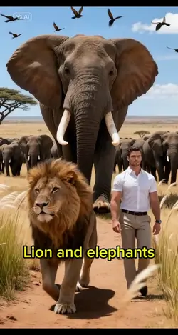 lion elephants