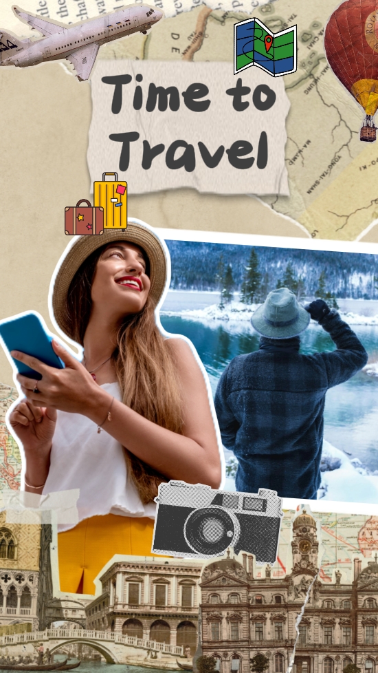 Style de collage de voyage