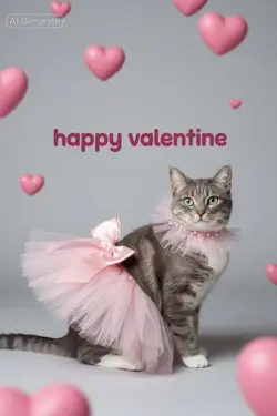 happy valentine cat