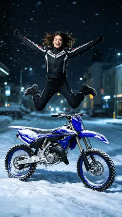 Girl and motobike