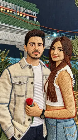 Embroidery couple